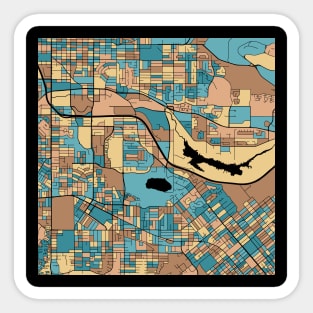 Burnaby Map Pattern in Mid Century Pastel Sticker